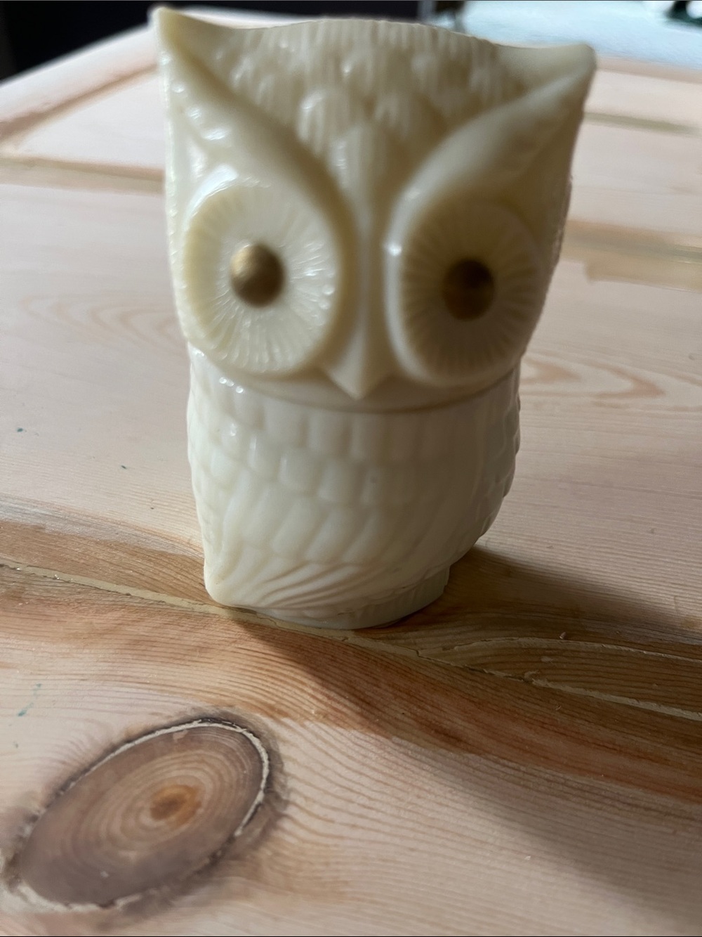 Vintage Avon Cream Ceramic Owl Sculpture - Decorative Home Accent